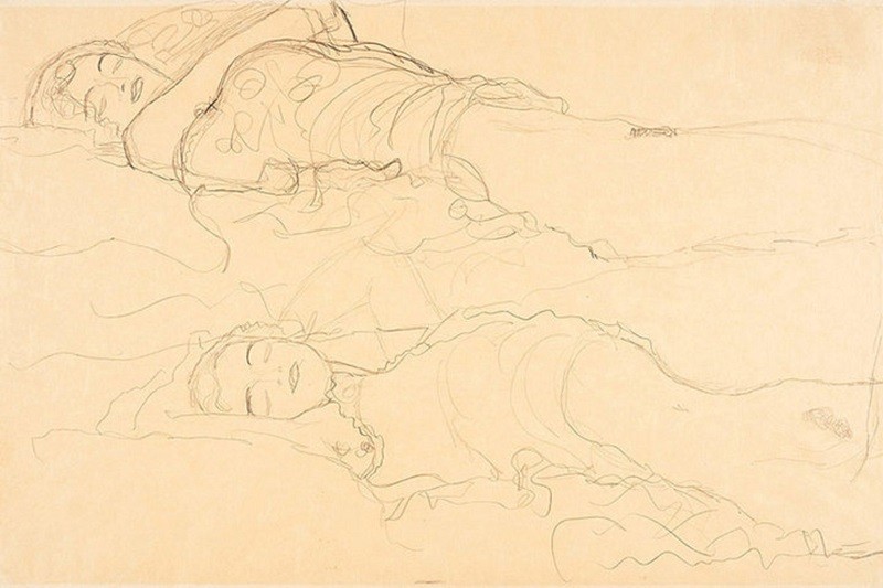 Знайшовся зниклий малюнок Густава Клімта «Двоє лежачих»