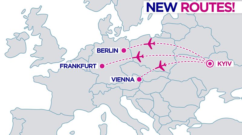 Wizz Air запускає три нові маршрути з Києва
