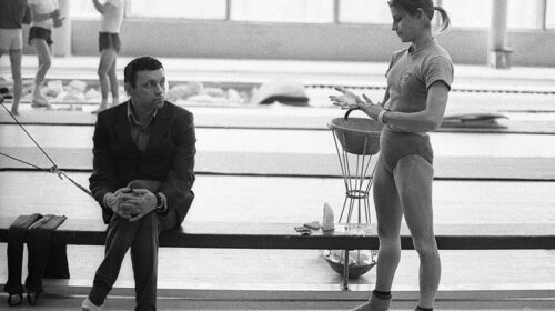 Олімпійська чемпіонка зі спортивної гімнастики Ольга Корбут з тренером Ренальдо Книшем