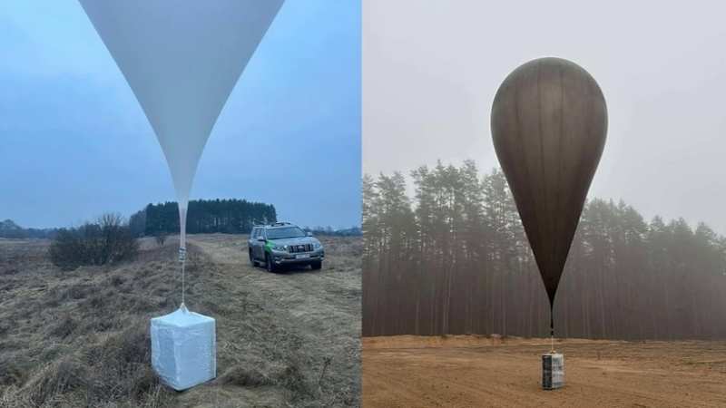 У ніч проти Різдва з білорусі до Польщі залетіло 59 метеорологічних зондів з контрабандою